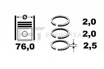 ET ENGINETEAM r1004400 -  Комплект поршневых колец